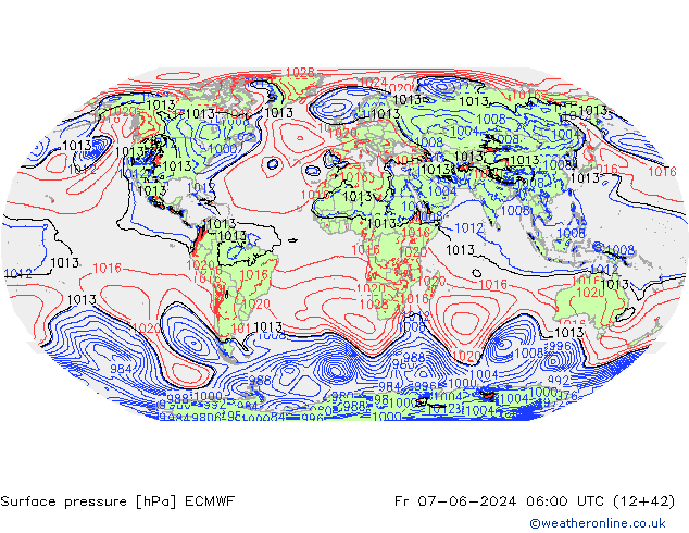 Luchtdruk (Grond) ECMWF vr 07.06.2024 06 UTC