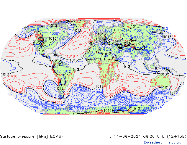 Pressione al suolo ECMWF mar 11.06.2024 06 UTC
