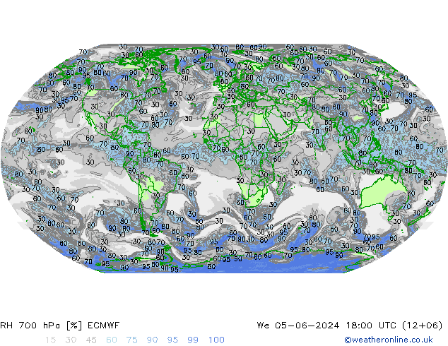 RH 700 hPa ECMWF  05.06.2024 18 UTC