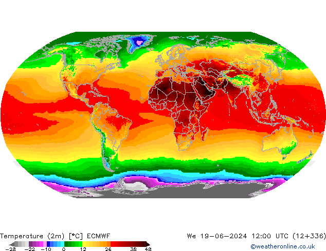 карта температуры ECMWF ср 19.06.2024 12 UTC
