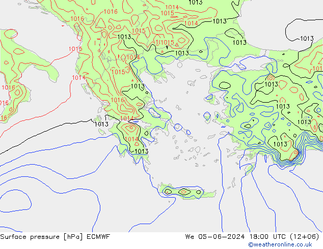 Yer basıncı ECMWF Çar 05.06.2024 18 UTC