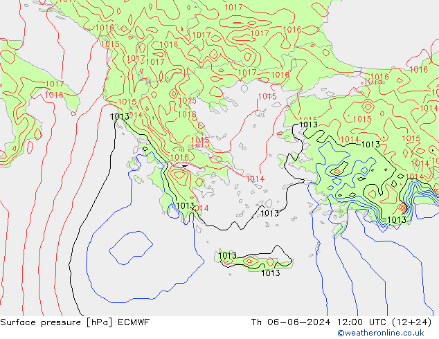 ciśnienie ECMWF czw. 06.06.2024 12 UTC