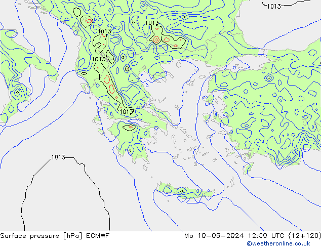 pression de l'air ECMWF lun 10.06.2024 12 UTC