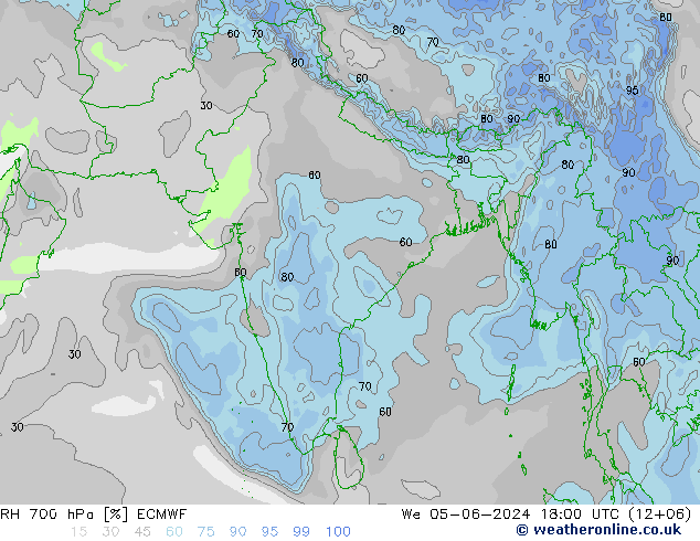 RH 700 hPa ECMWF St 05.06.2024 18 UTC