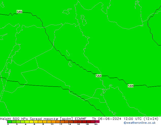 Hoogte 500 hPa Spread ECMWF do 06.06.2024 12 UTC