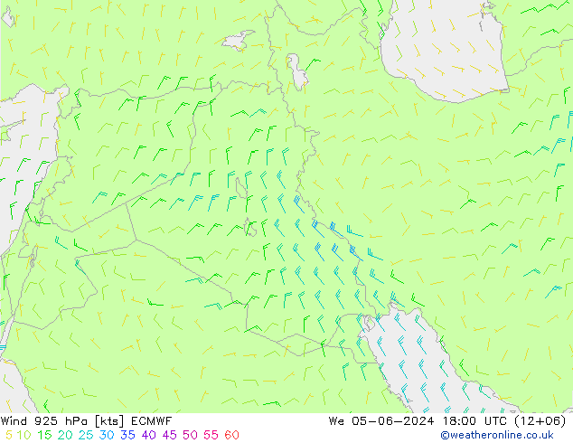 Rüzgar 925 hPa ECMWF Çar 05.06.2024 18 UTC