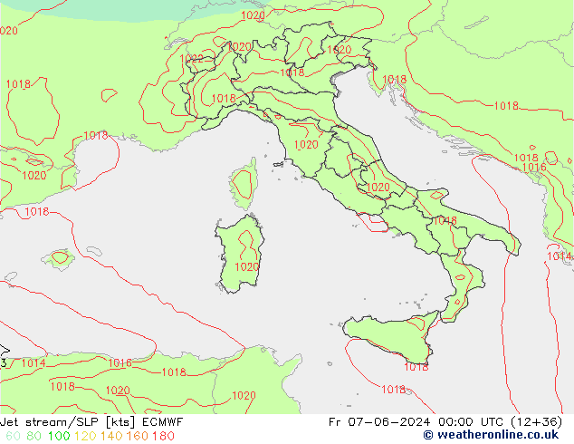 Jet stream/SLP ECMWF Fr 07.06.2024 00 UTC