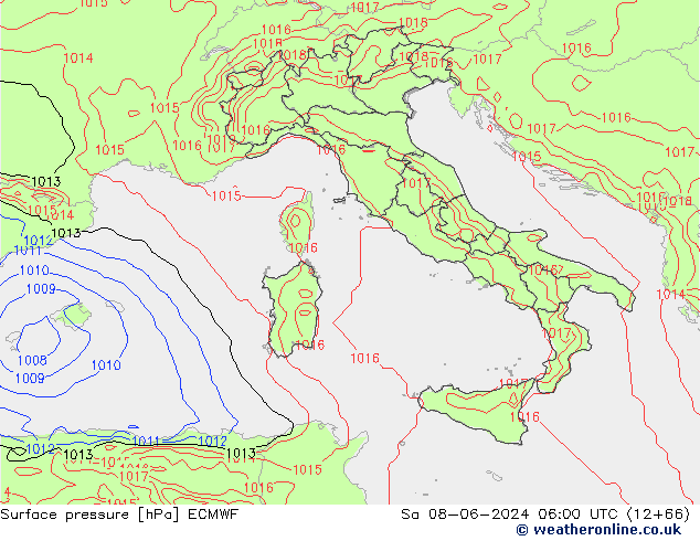 Yer basıncı ECMWF Cts 08.06.2024 06 UTC