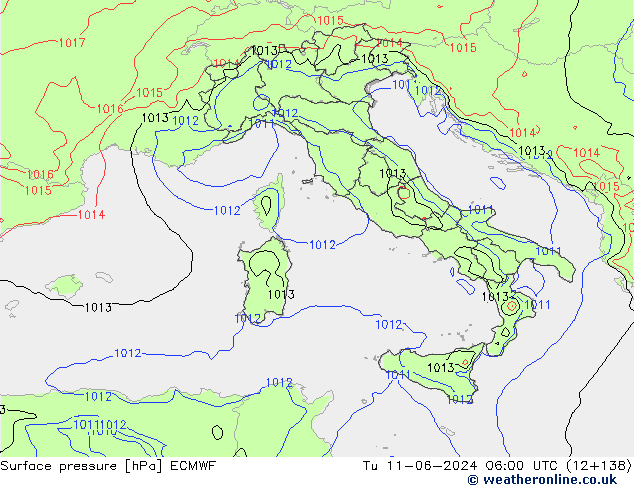 pression de l'air ECMWF mar 11.06.2024 06 UTC