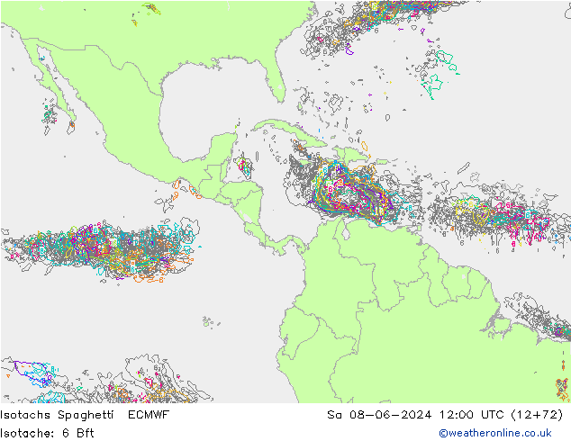 Isotachs Spaghetti ECMWF  08.06.2024 12 UTC