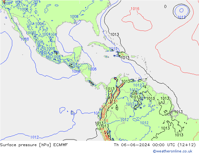 Luchtdruk (Grond) ECMWF do 06.06.2024 00 UTC