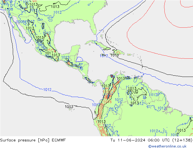 ciśnienie ECMWF wto. 11.06.2024 06 UTC