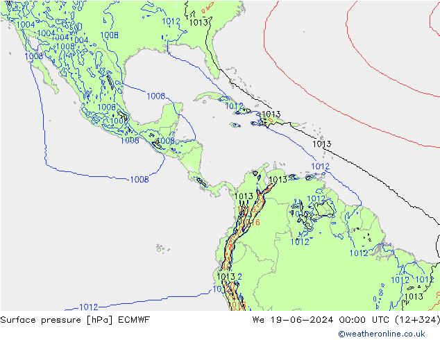 Yer basıncı ECMWF Çar 19.06.2024 00 UTC