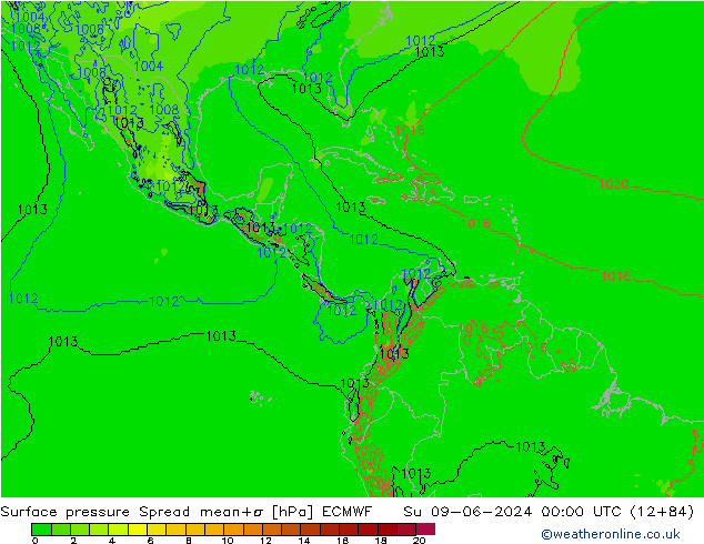 pressão do solo Spread ECMWF Dom 09.06.2024 00 UTC