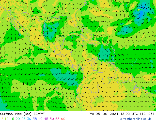 Surface wind ECMWF We 05.06.2024 18 UTC