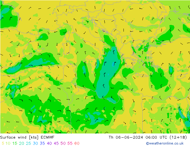 Surface wind ECMWF Th 06.06.2024 06 UTC