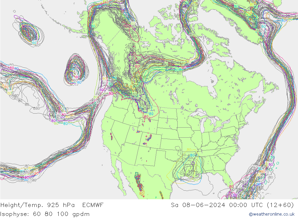 Height/Temp. 925 hPa ECMWF so. 08.06.2024 00 UTC