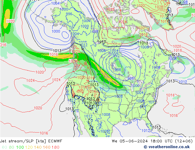 Polarjet/Bodendruck ECMWF Mi 05.06.2024 18 UTC