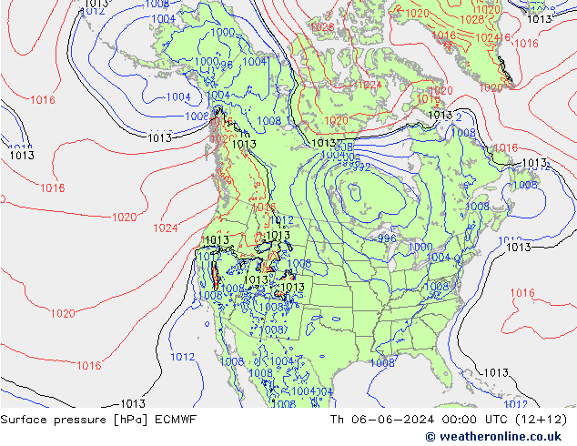 Yer basıncı ECMWF Per 06.06.2024 00 UTC