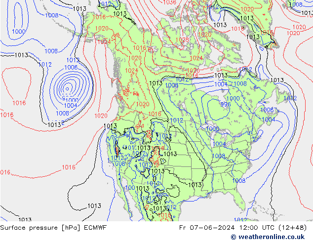 pression de l'air ECMWF ven 07.06.2024 12 UTC