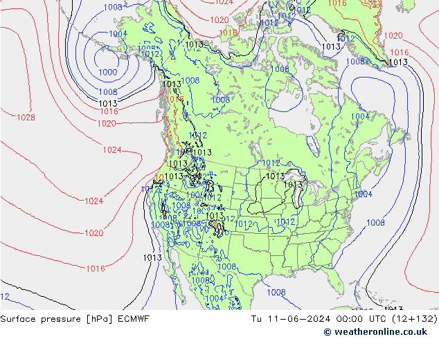 Pressione al suolo ECMWF mar 11.06.2024 00 UTC