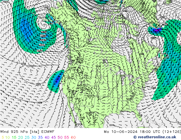 Wind 925 hPa ECMWF ma 10.06.2024 18 UTC