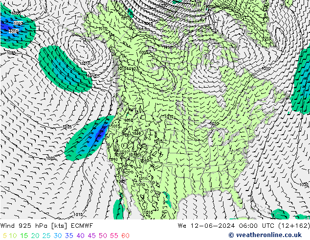 ветер 925 гПа ECMWF ср 12.06.2024 06 UTC