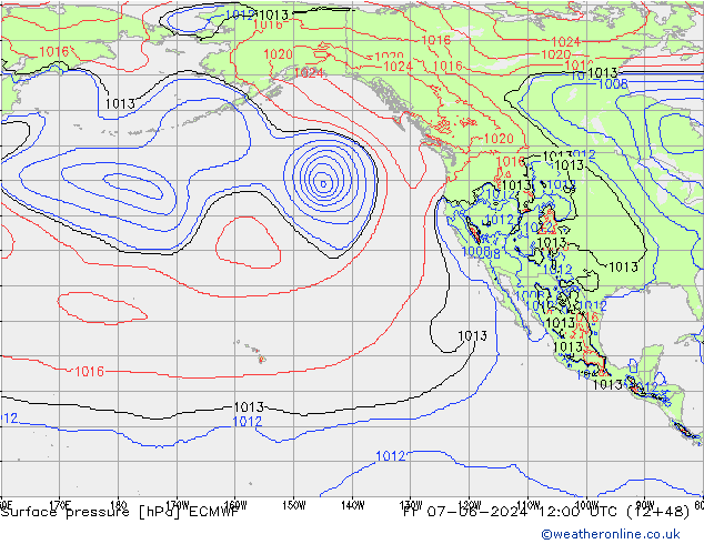 Surface pressure ECMWF Fr 07.06.2024 12 UTC