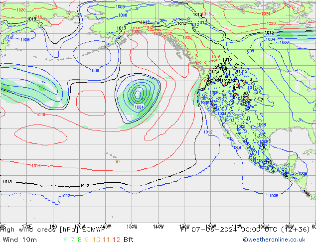 High wind areas ECMWF Fr 07.06.2024 00 UTC