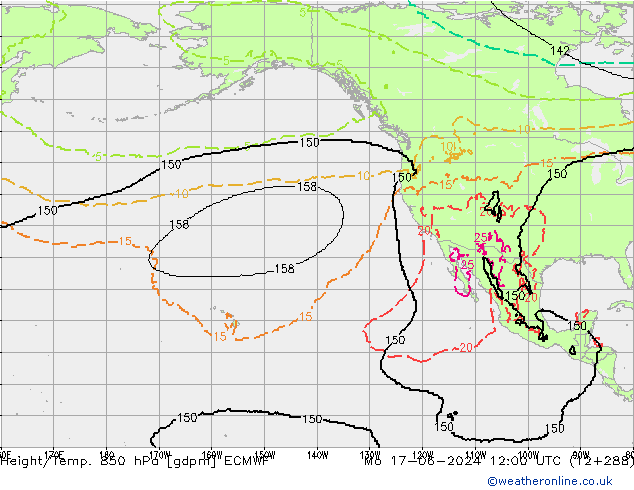 Height/Temp. 850 hPa ECMWF Seg 17.06.2024 12 UTC