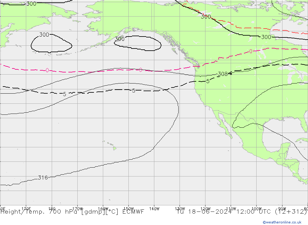 Height/Temp. 700 hPa ECMWF Ter 18.06.2024 12 UTC