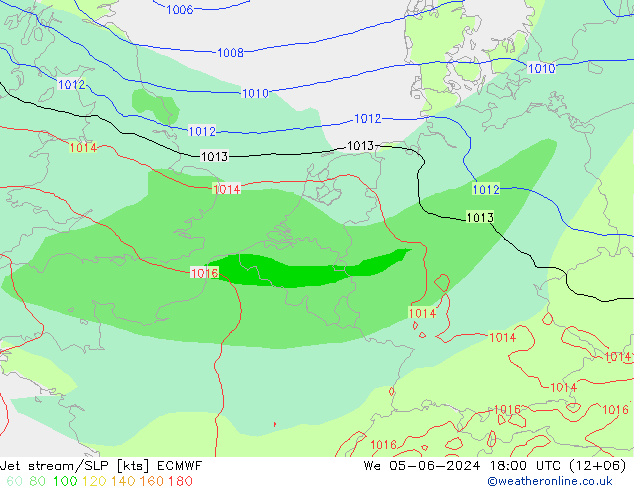 Polarjet/Bodendruck ECMWF Mi 05.06.2024 18 UTC