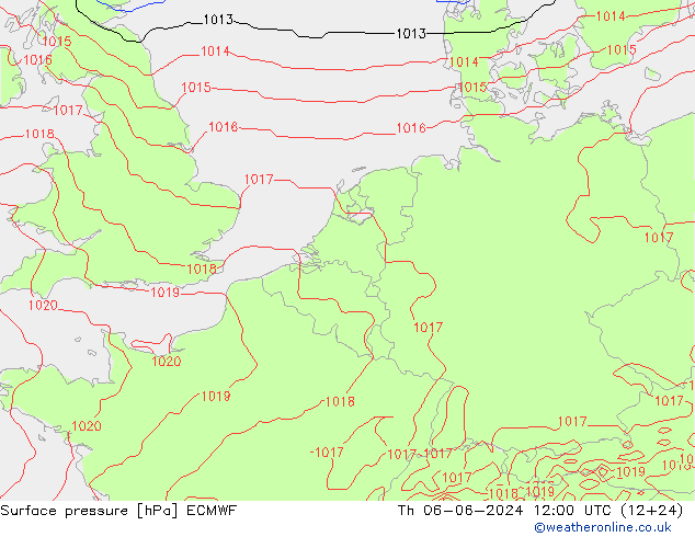 Bodendruck ECMWF Do 06.06.2024 12 UTC