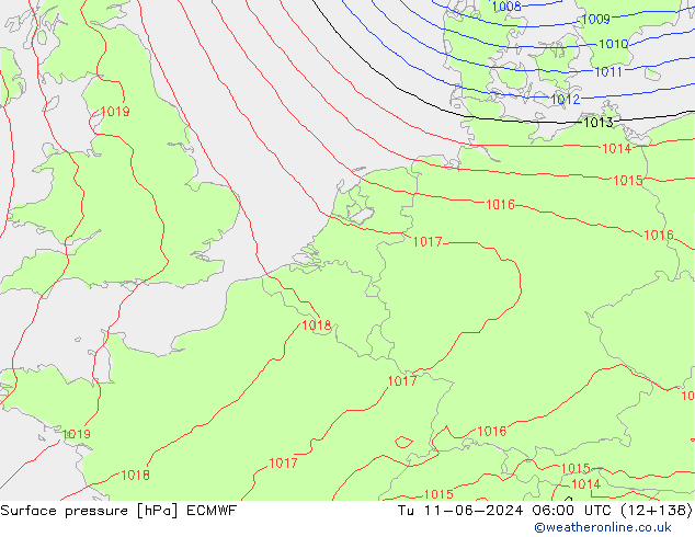 pression de l'air ECMWF mar 11.06.2024 06 UTC