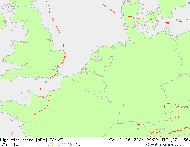 High wind areas ECMWF St 12.06.2024 00 UTC