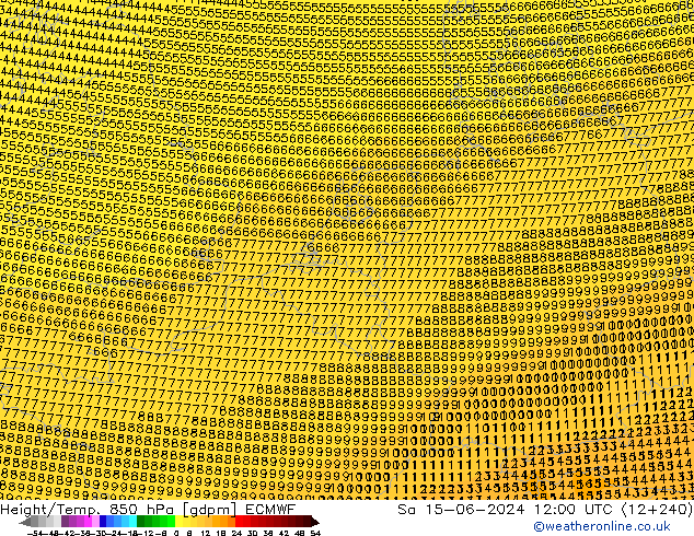 Height/Temp. 850 hPa ECMWF Sáb 15.06.2024 12 UTC