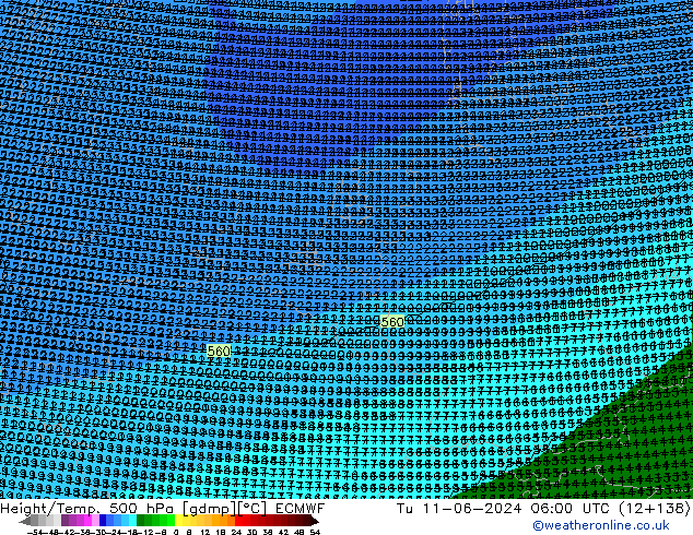 Height/Temp. 500 hPa ECMWF Ter 11.06.2024 06 UTC