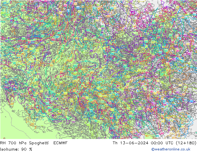 RV 700 hPa Spaghetti ECMWF do 13.06.2024 00 UTC