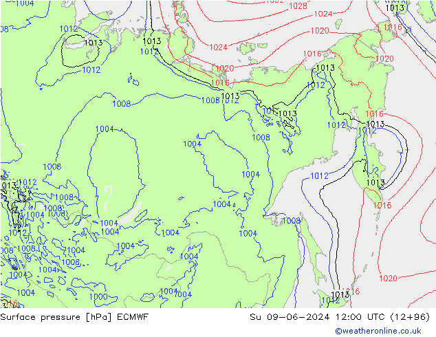 ciśnienie ECMWF nie. 09.06.2024 12 UTC