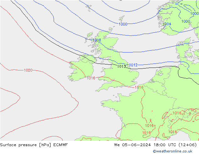 Yer basıncı ECMWF Çar 05.06.2024 18 UTC