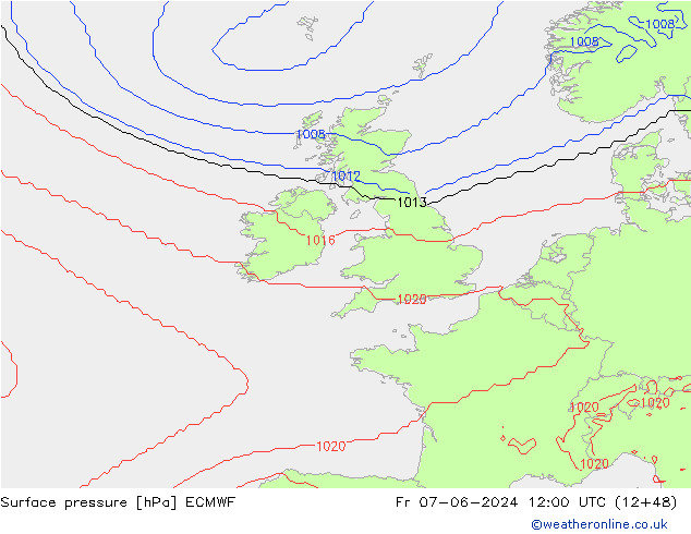 Yer basıncı ECMWF Cu 07.06.2024 12 UTC