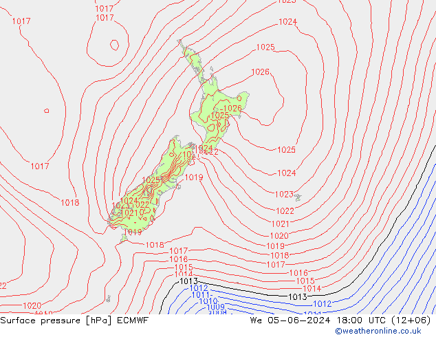 Surface pressure ECMWF We 05.06.2024 18 UTC