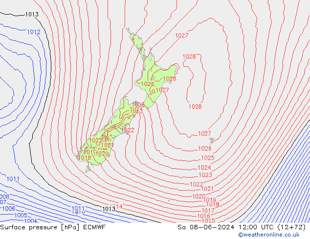 pression de l'air ECMWF sam 08.06.2024 12 UTC