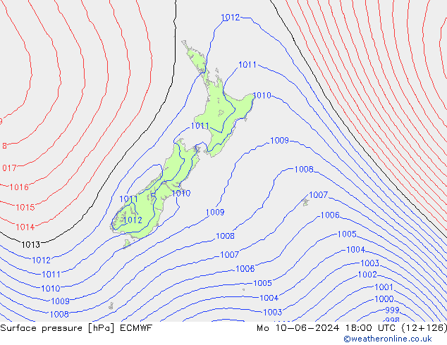 Bodendruck ECMWF Mo 10.06.2024 18 UTC