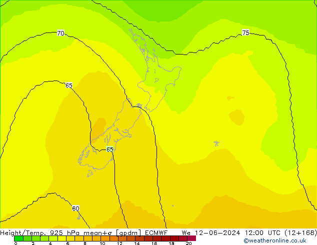 Height/Temp. 925 гПа ECMWF ср 12.06.2024 12 UTC