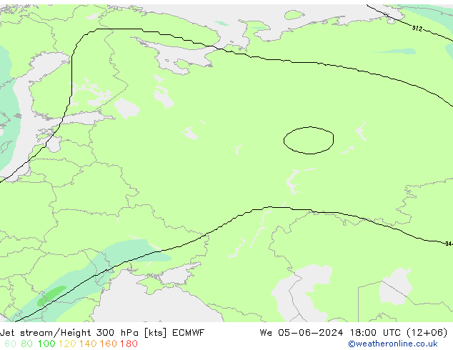 Straalstroom ECMWF wo 05.06.2024 18 UTC