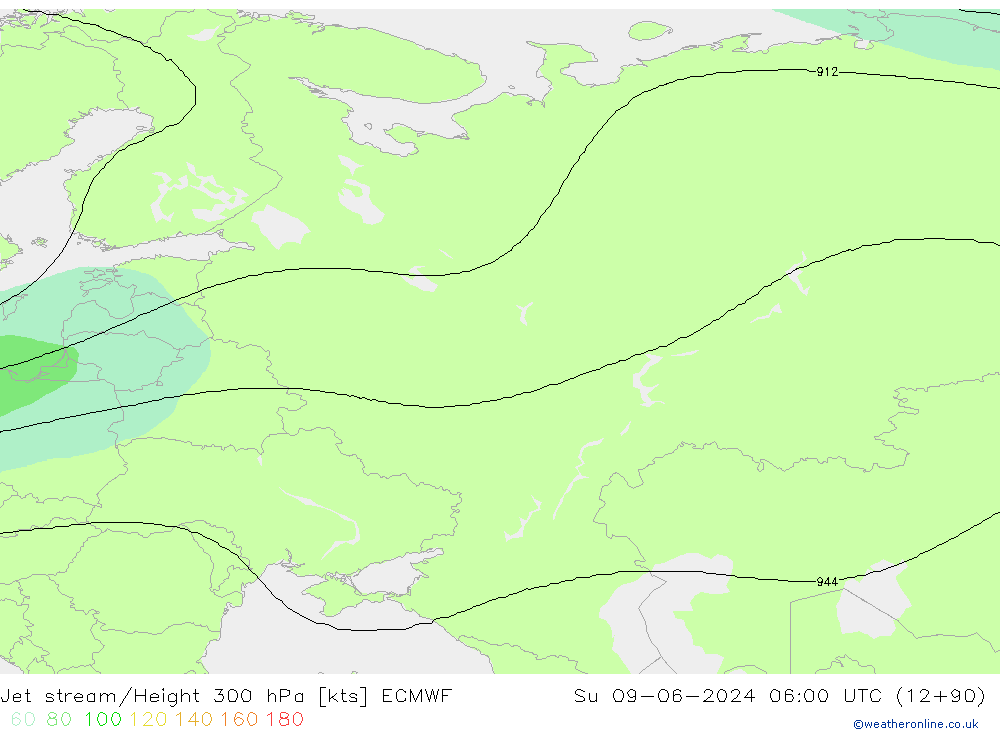 Jet Akımları ECMWF Paz 09.06.2024 06 UTC