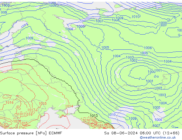 pression de l'air ECMWF sam 08.06.2024 06 UTC