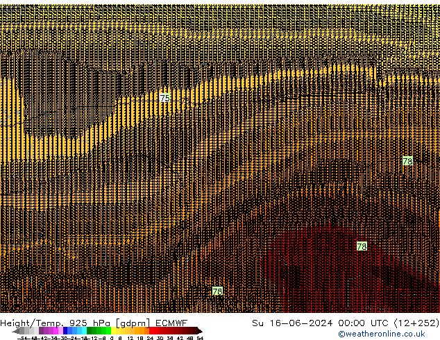 Height/Temp. 925 hPa ECMWF Su 16.06.2024 00 UTC