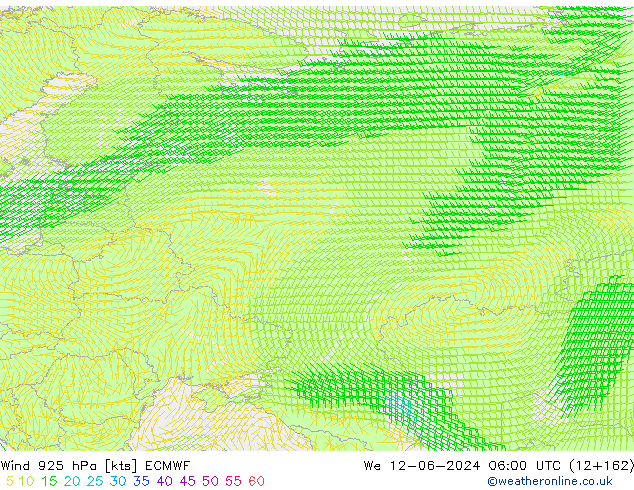 Wind 925 hPa ECMWF We 12.06.2024 06 UTC